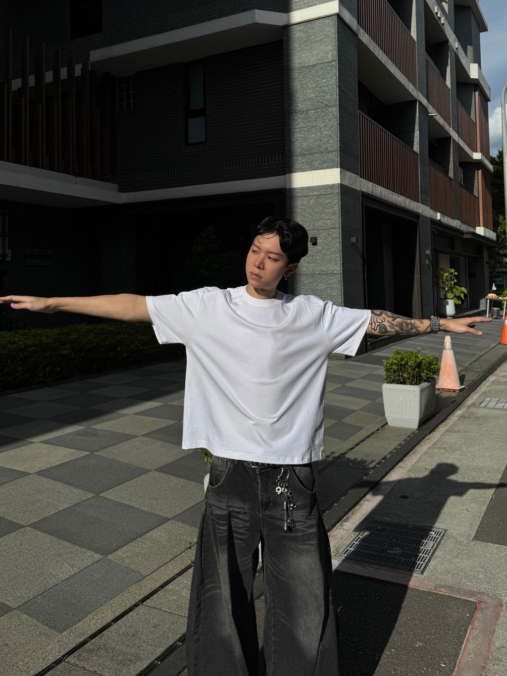 【ALIFE MADE】涼感BOXY吸濕排汗 肩雙層裁片短T