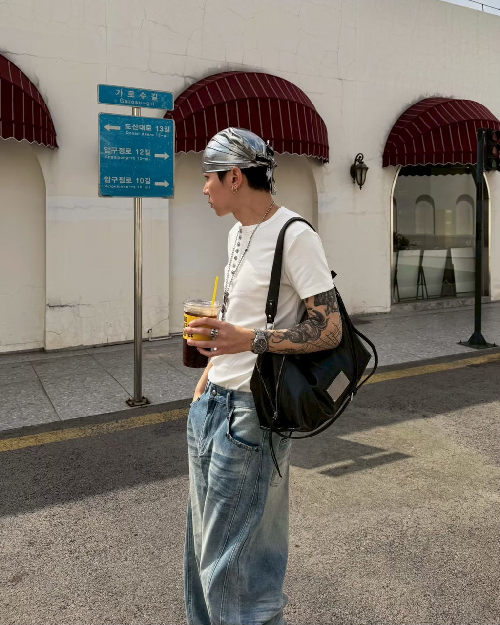 合身金屬排扣緊身緊繃短袖上衣