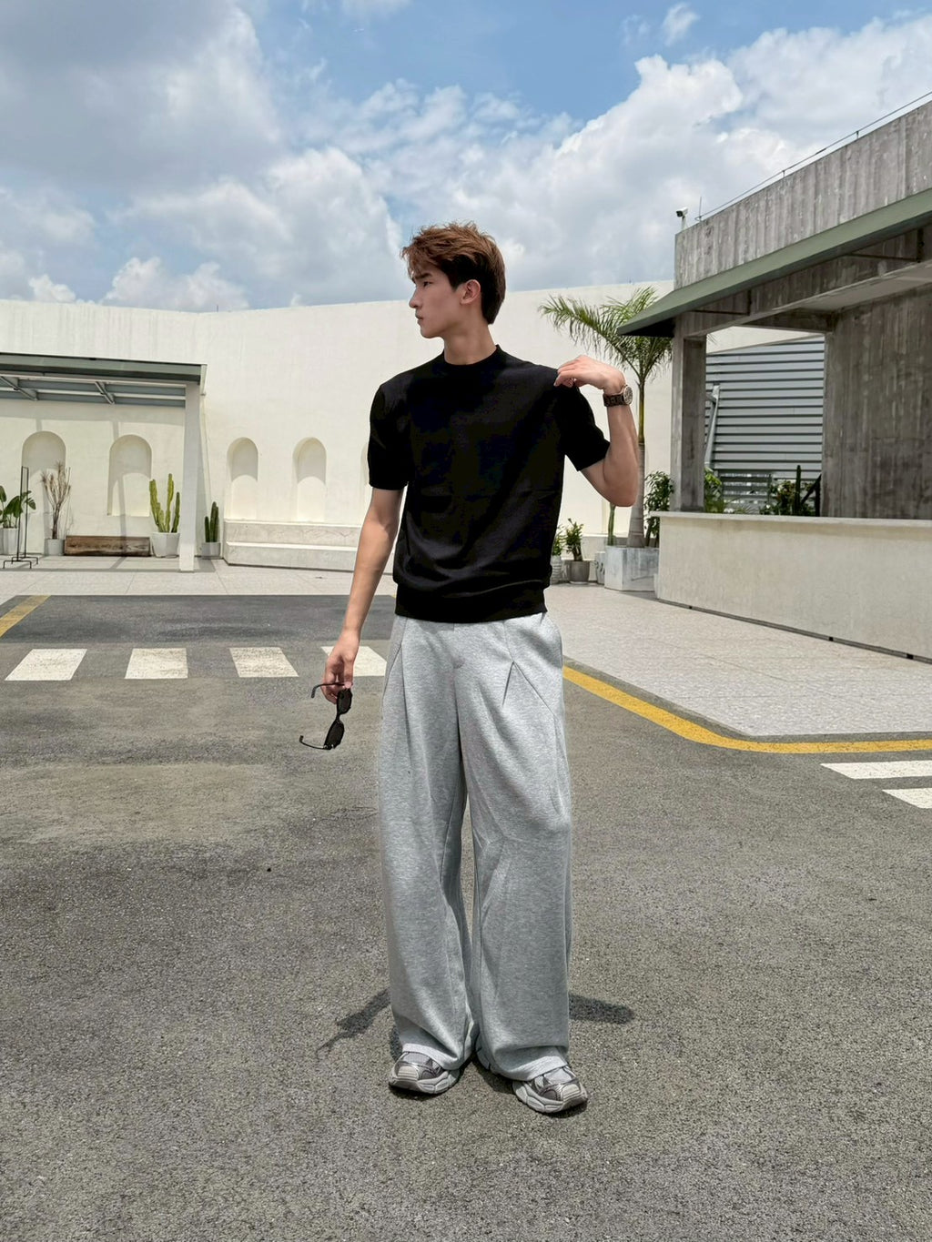 羊毛圓領老錢上衣
