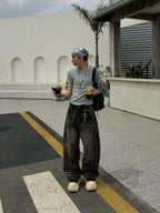 合身金屬排扣緊身緊繃短袖上衣