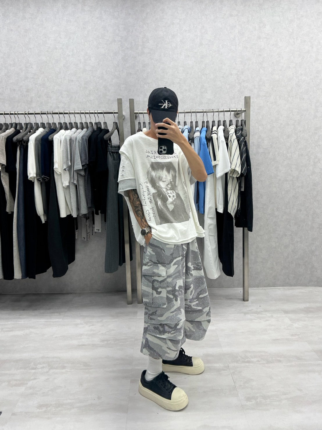 滿鑽迷彩傘兵七分褲