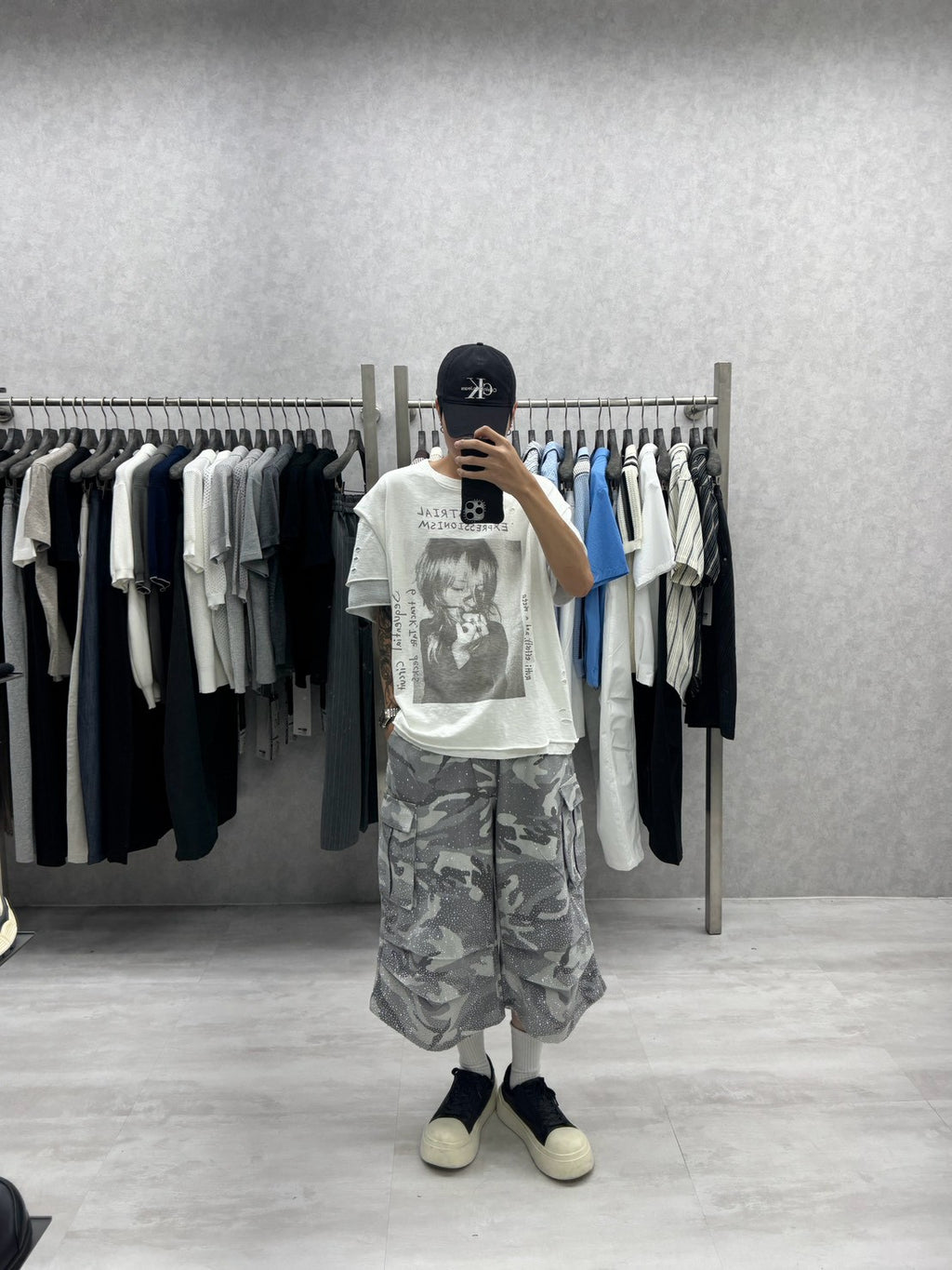 滿鑽迷彩傘兵七分褲