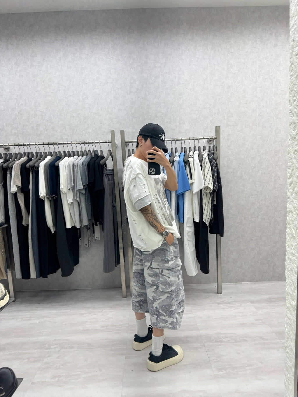滿鑽迷彩傘兵七分褲