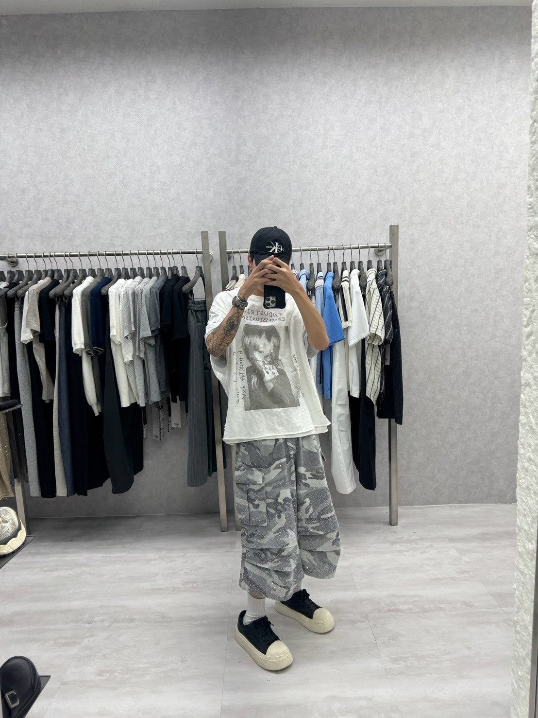 滿鑽迷彩傘兵七分褲