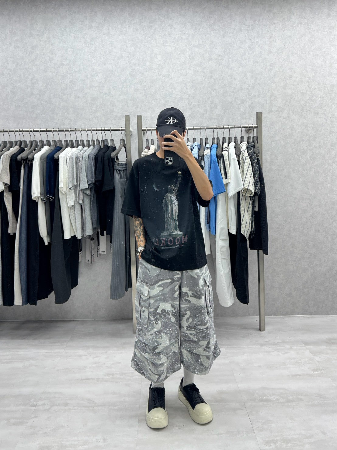 滿鑽迷彩傘兵七分褲