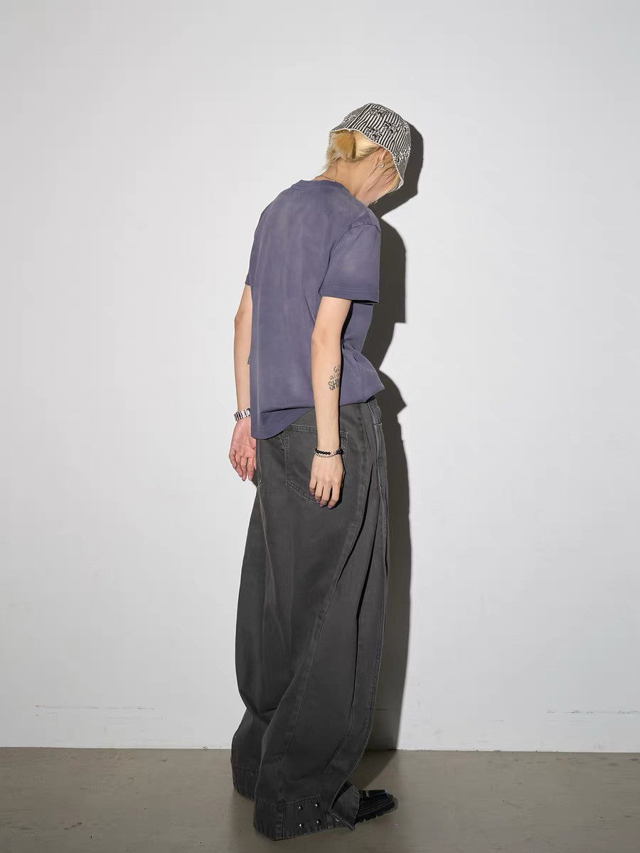 鉚釘獨角獸美式短T