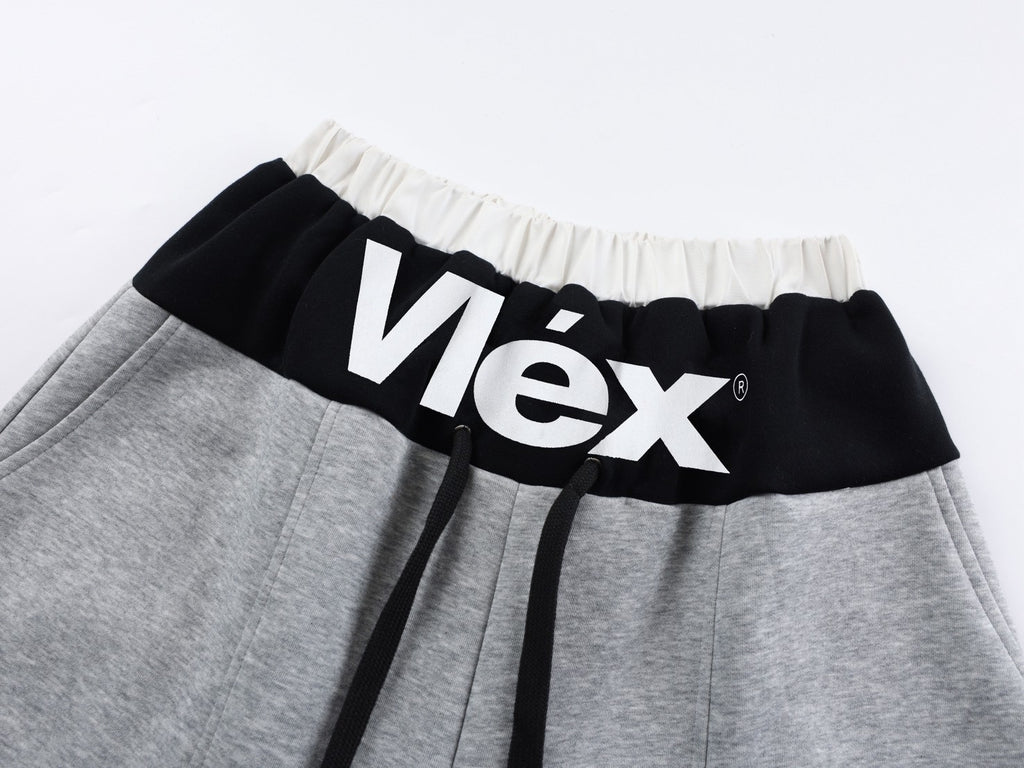 VLEX格紋雙腰頭解構棉長褲