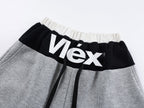 VLEX格紋雙腰頭解構棉長褲