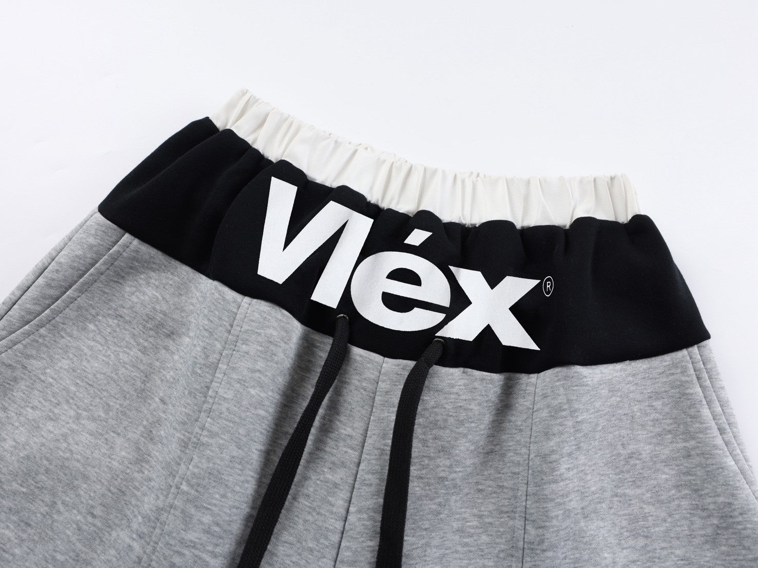 VLEX格紋雙腰頭解構棉長褲