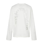 不規則斑駁英字印花捲邊薄長袖