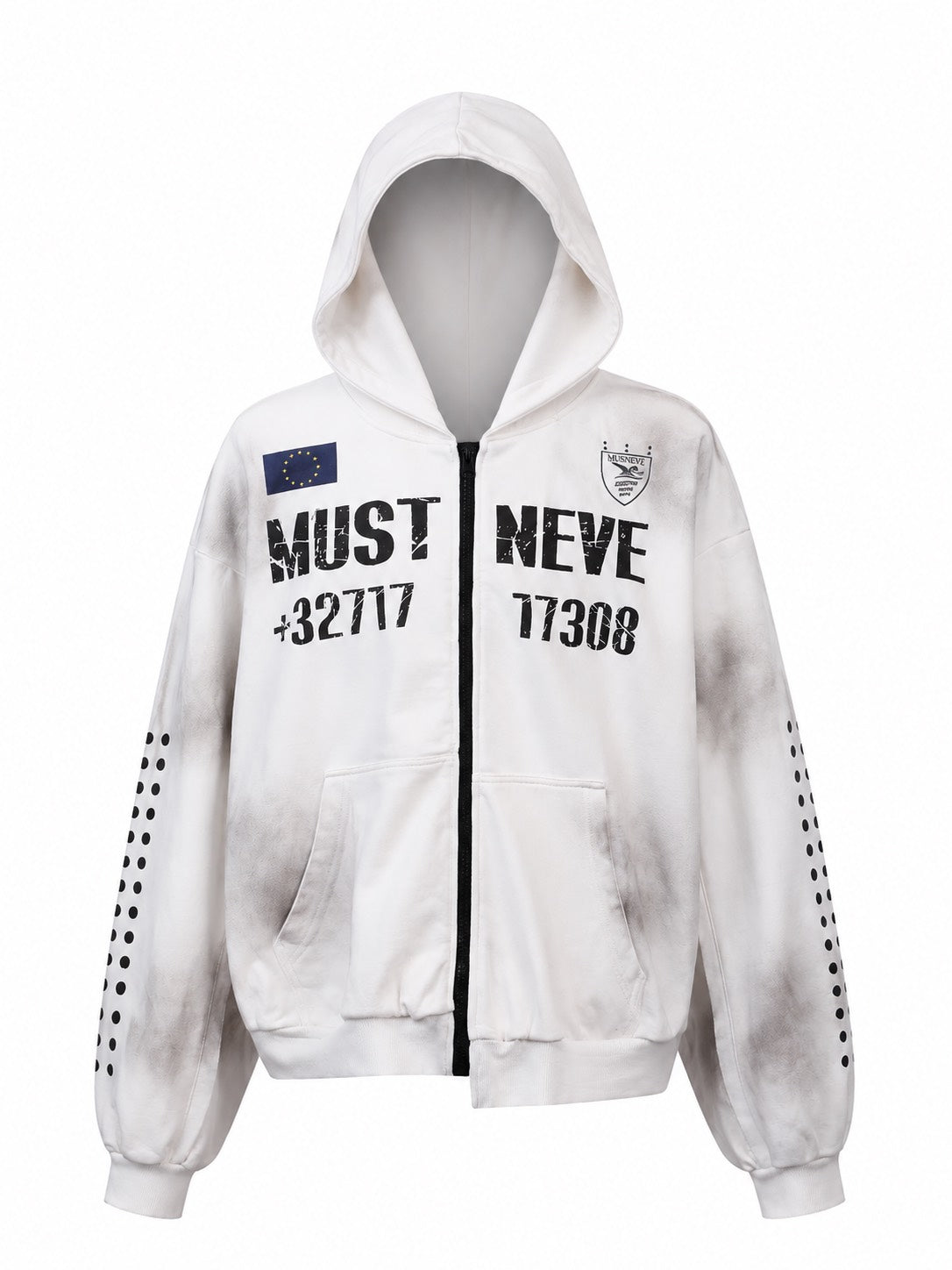 MUSTNEVE 斑駁渲染水洗連帽外套