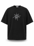 BOXY光芒印花寬短版短袖上衣