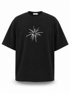 BOXY光芒印花寬短版短袖上衣