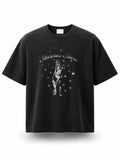 水洗滿星女郎破壞短袖上衣