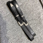 雙層牛皮假兩條腰帶皮帶