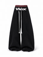 VLEX格紋雙腰頭解構棉長褲