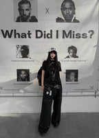 VLEX八環扣雙腰頭闊腿伐木牛仔褲