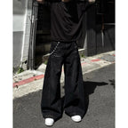 爆裂冰紋水洗做舊刷色車線牛仔彎刀褲